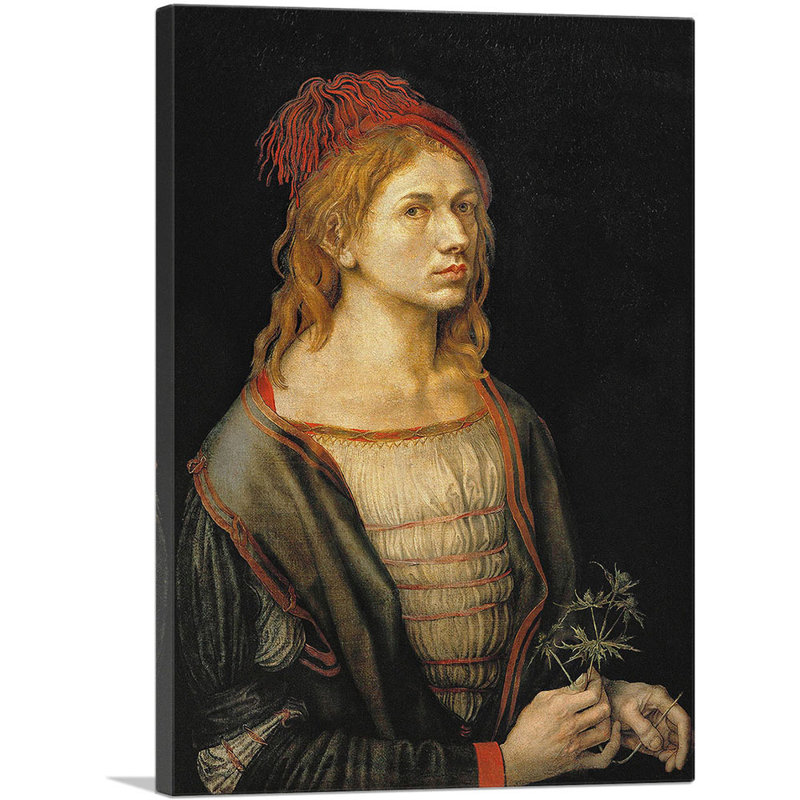 Autoportrait à 22 ans 1493 par Albrecht Dürer, reproduction d'art sur toile tendue, H 18 po x l 12 po x 1,5 po
