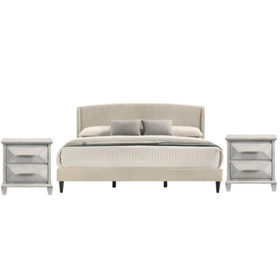 Clarence Contemporary 3 Pieces Bedroom Set