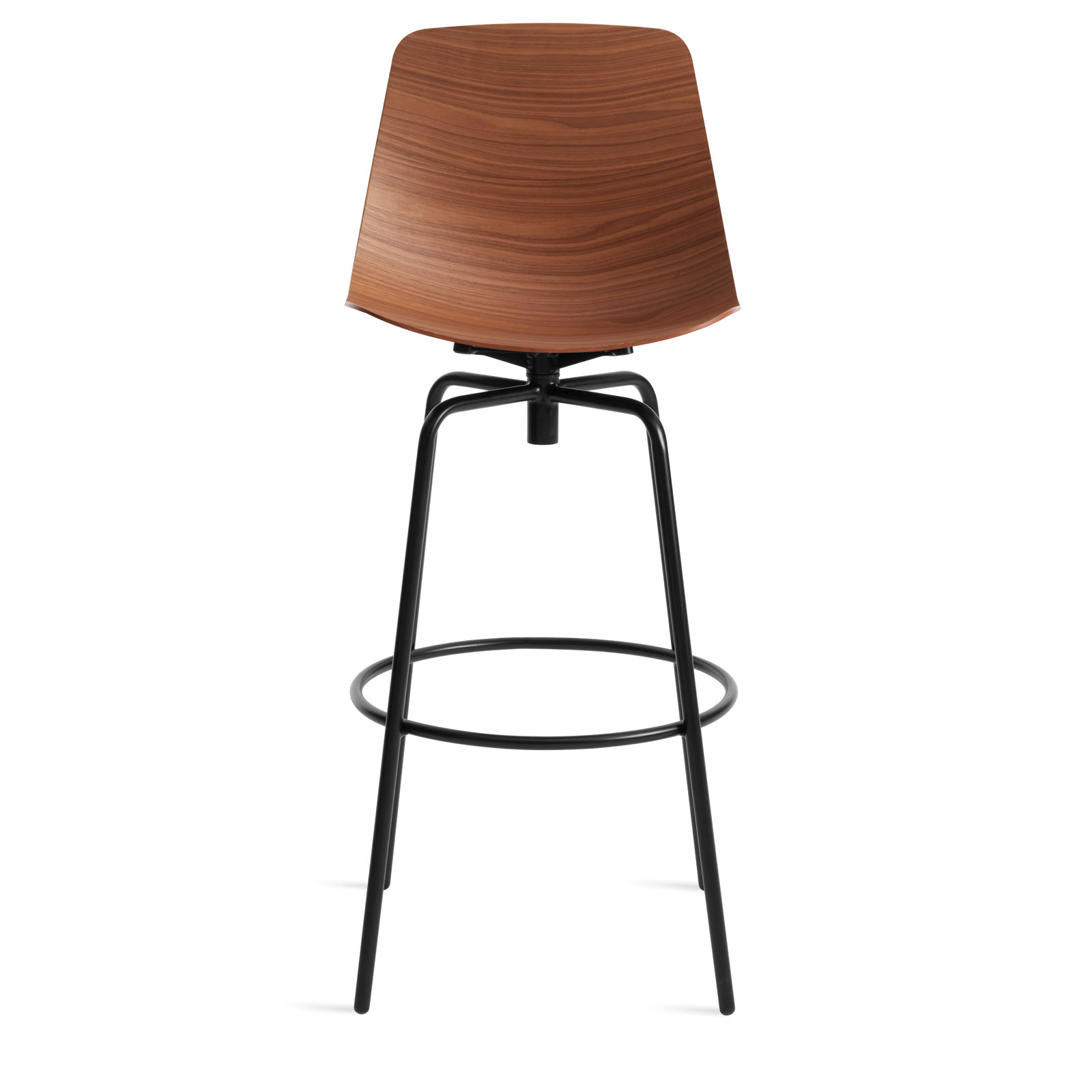 Clean Cut Swivel Bar and Counter Stool, Bar Stool (31" Seat Height), Walnut