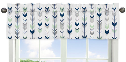 Mod Arrow Curtain Valance, Gray/Navy/Mint