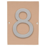 Floating Modern 6" Number Horizontal Address Plaque (1 Character) - Sea Blue/Gold