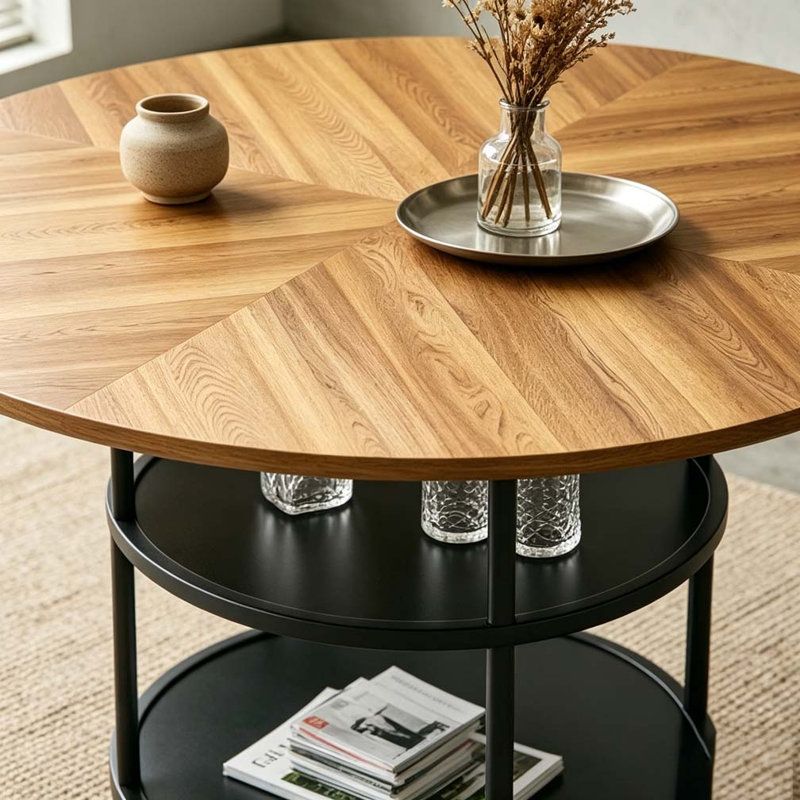 47.3-inch dining table - double-layer storage