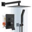 Ensemble de robinets de douche à pluie à fixation murale 10 pouces noir mat