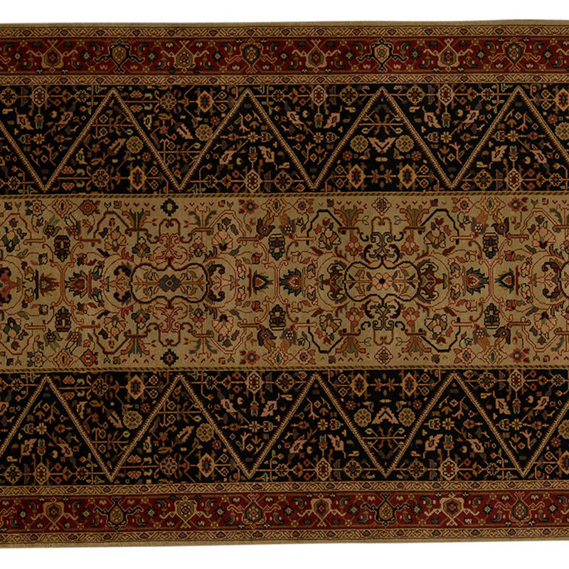 Tapis brun / beige tissé à la main