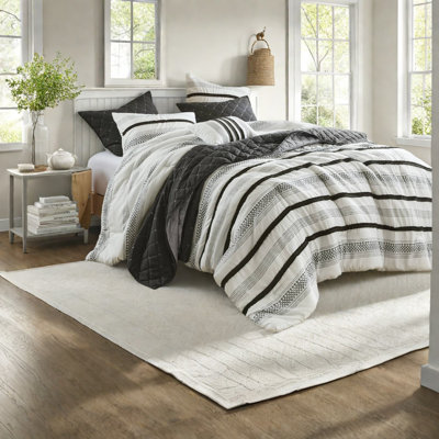 Ensemble complet de literie en polyester grand lit, style bord de mer moderne pour la maison