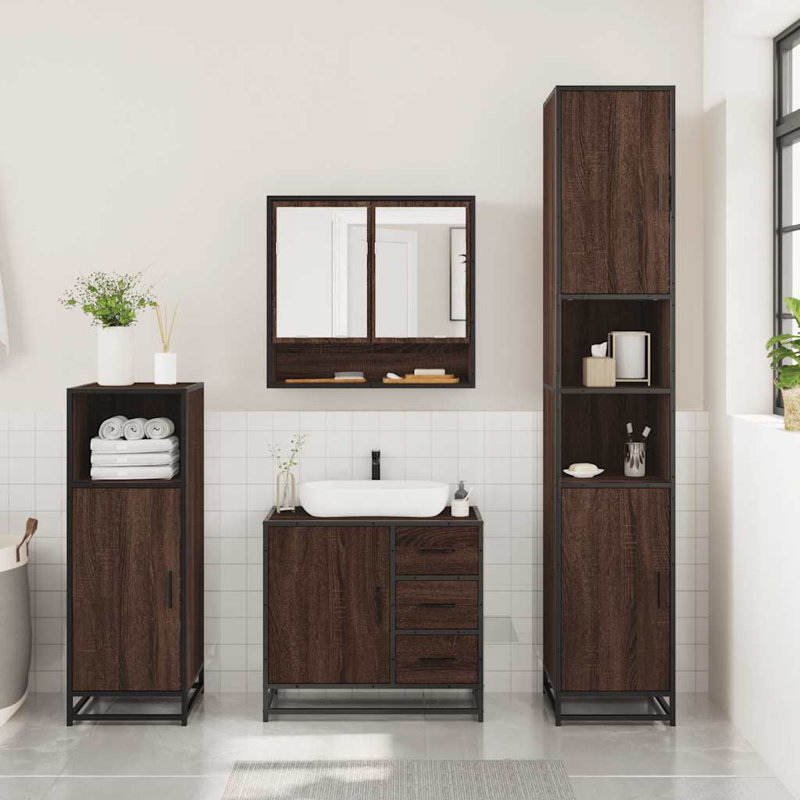 Bathroom Furniture Suite, Brown Oak