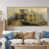 Toile avec cadre flottant or
