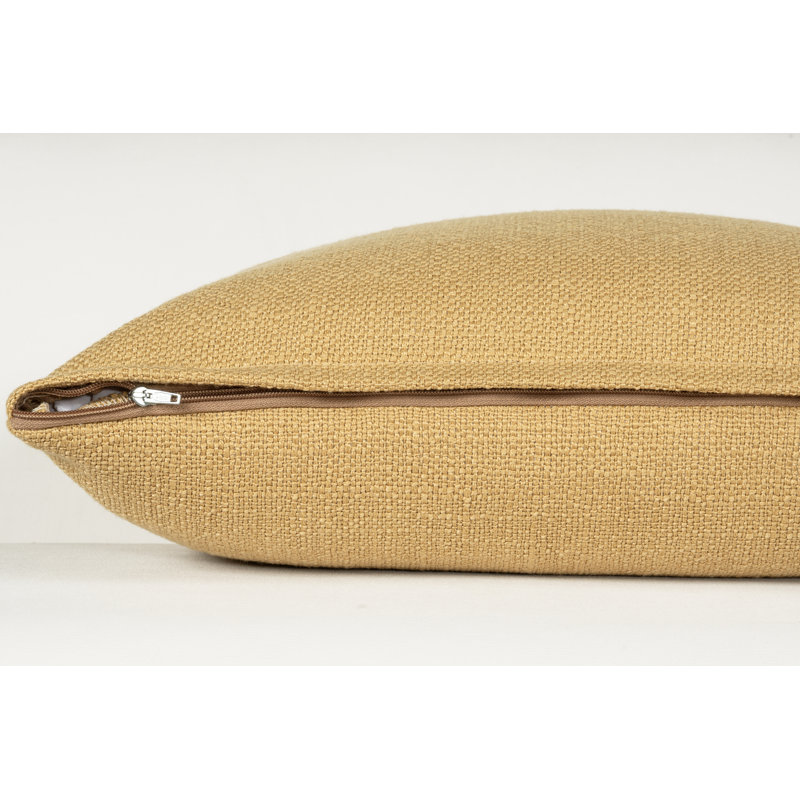 Coussin Birch Lane Coolidge, Polyester, Jaune, Carré 18 po
