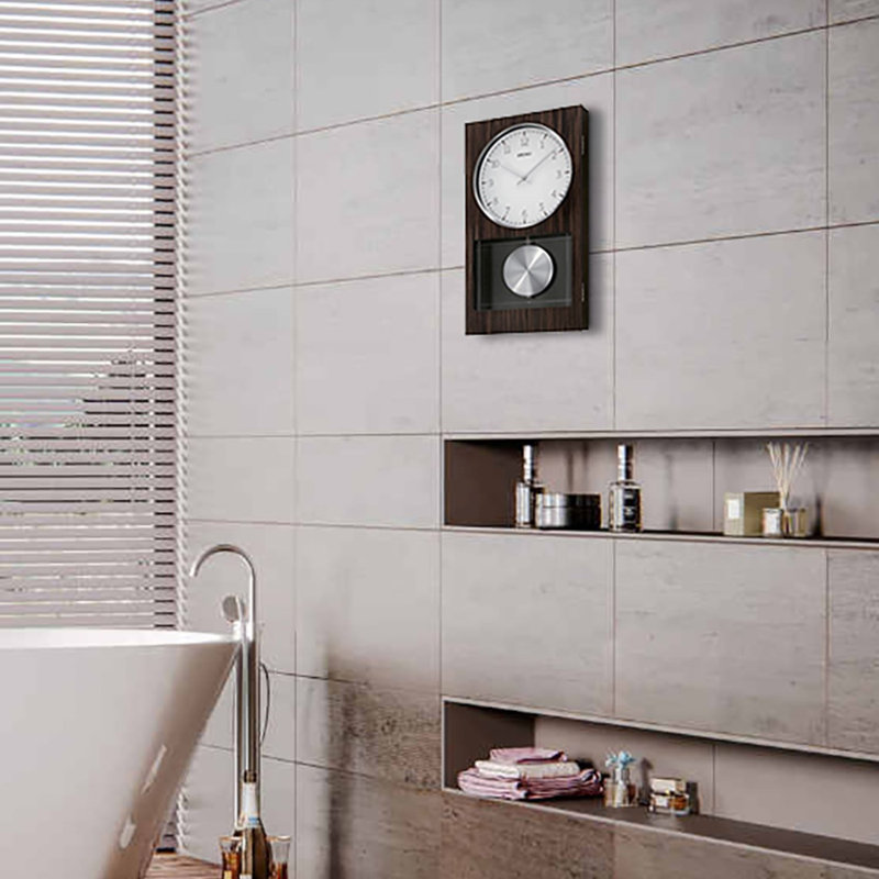 QXH046BLH Pendulum Wall Clock, Brown