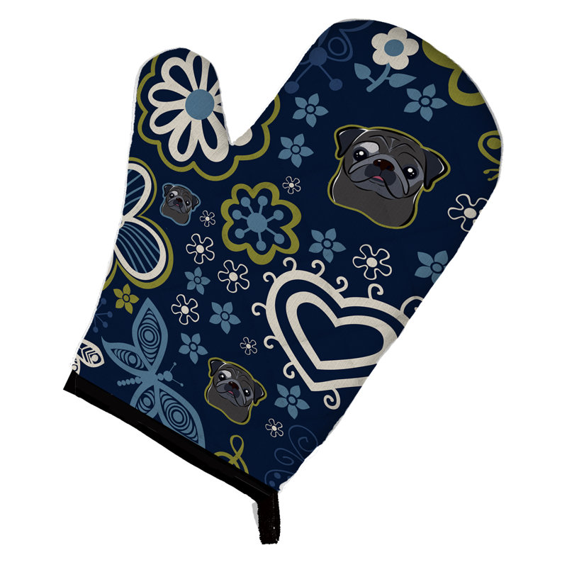 Carlin à floral floral caroline, Bleu / Crème