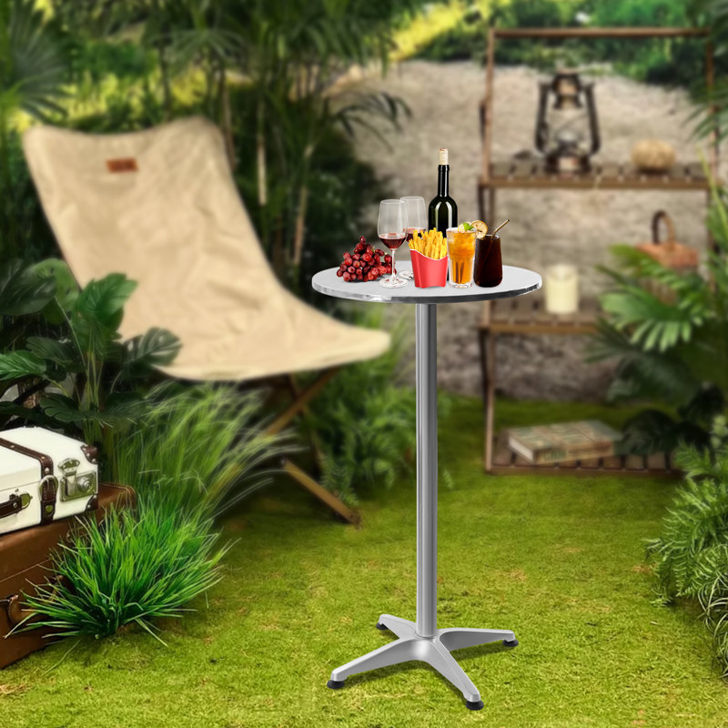 Metal Outdoor Bar Table , 23.62'' in. W 23.62'' in. D