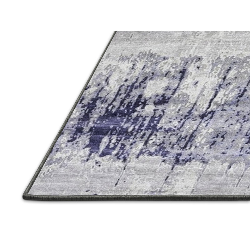 Tapis oriental gris / bleu marine, Rectangle 4 pi x 6 pi