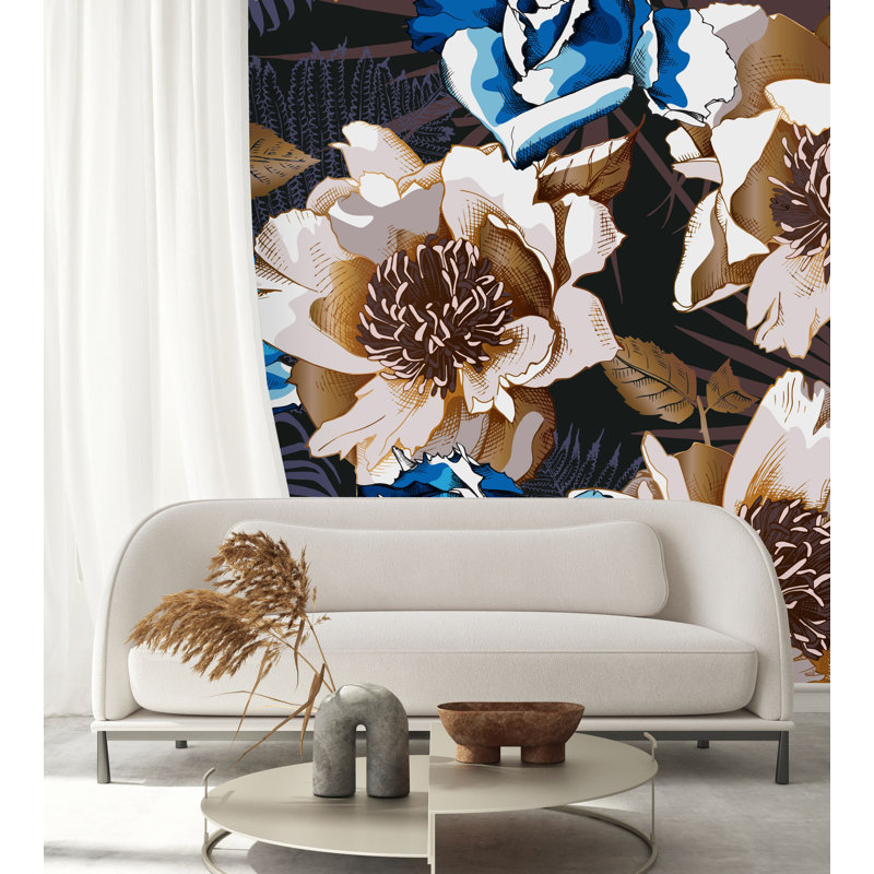 Murale fleurs, L 100 po x L 100 po