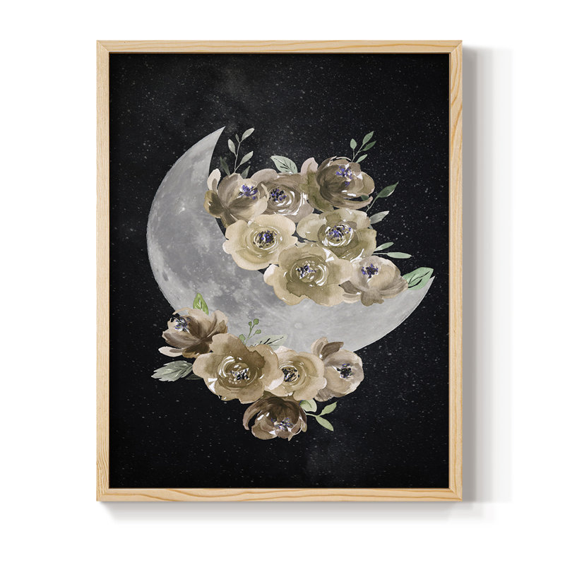 Bohemian Moon Framed Print - Solid Wood, 11" H x 9" W