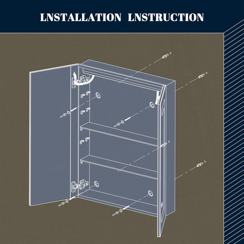 Armoire à pharmacie murale à DEL avec rangement pour salle de bain