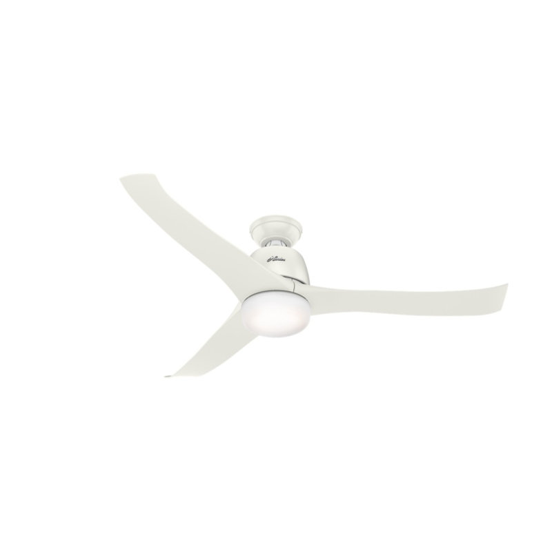 137cm Ceiling Fan with Light Kit, Fresh White, Fresh White