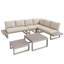 6-Seat Outdoor Corner Sofa Set With 2 Tables - Adjustable Recliner, Galvanized Steel Frame, Modular-149832373