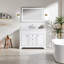 Meuble-lavabo autoportant de luxe "| armoire simple pré-assemblée avec plateau en marbre de qualité supérieure | solution de rangement généreuse (116 caractères)