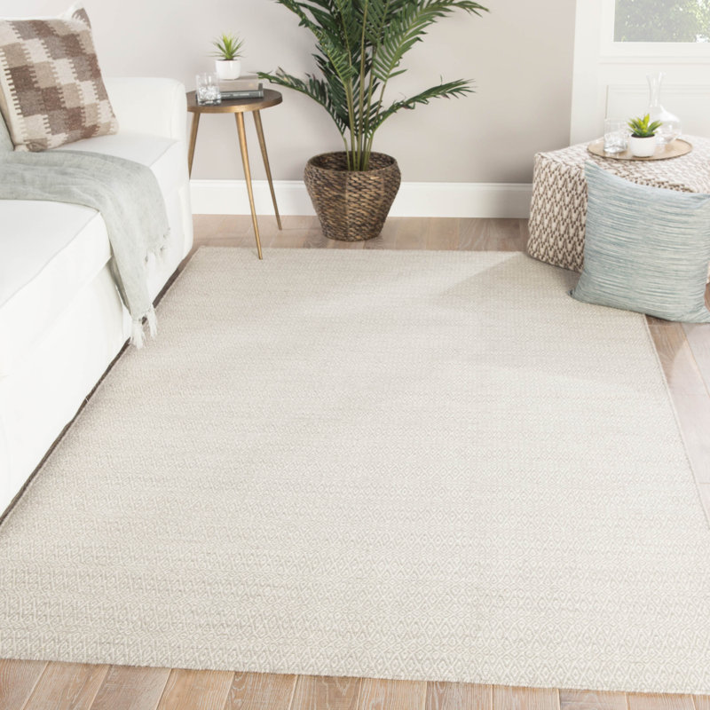 Tapis gris clair / ivoire fait à la main Jaipur Living Eulalia (7 pi 10 po x 9 pi 10 po), Rectangle 8 pi x 10 pi