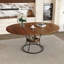 Table de salle à manger de 43 pouces pour 4 à 6 personnes, table de cuisine de ferme extensible avec tablette de rangement et base en métal, table en bois extensible de 43 à 59 pouces, grande table ronde pour la maison (sans chaises)