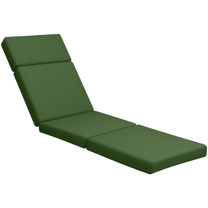 4In Chaise Lounge Cushions Outdoor, Green, 48" W x 26" D