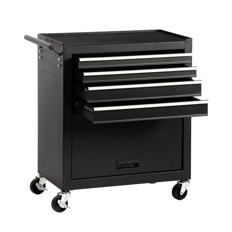 Coffre à 4 outils avec roulettes - Armoire en acier pour le rangement des outils dans les garages, les entrepôts, les ateliers et les ateliers de réparation