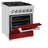 ZLINE 24 In. 2.8 Cu. Ft. Legacy Dual Fuel Range with 4 Burner Gas Cooktop and Electric Convection Oven-1781056738