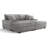 4 - Piece Upholstered Light Gray Faux Rabbit Fur Flannel Modular Sectional Sofa with Throw Pillows & Removable Ottomans-1416502082