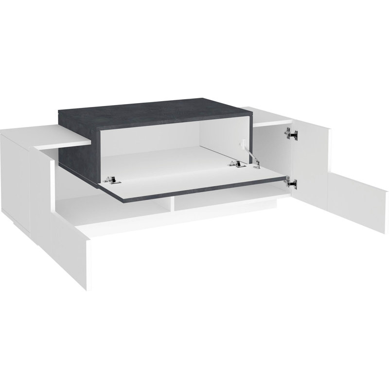 Ebling Storage Bench, White/Black