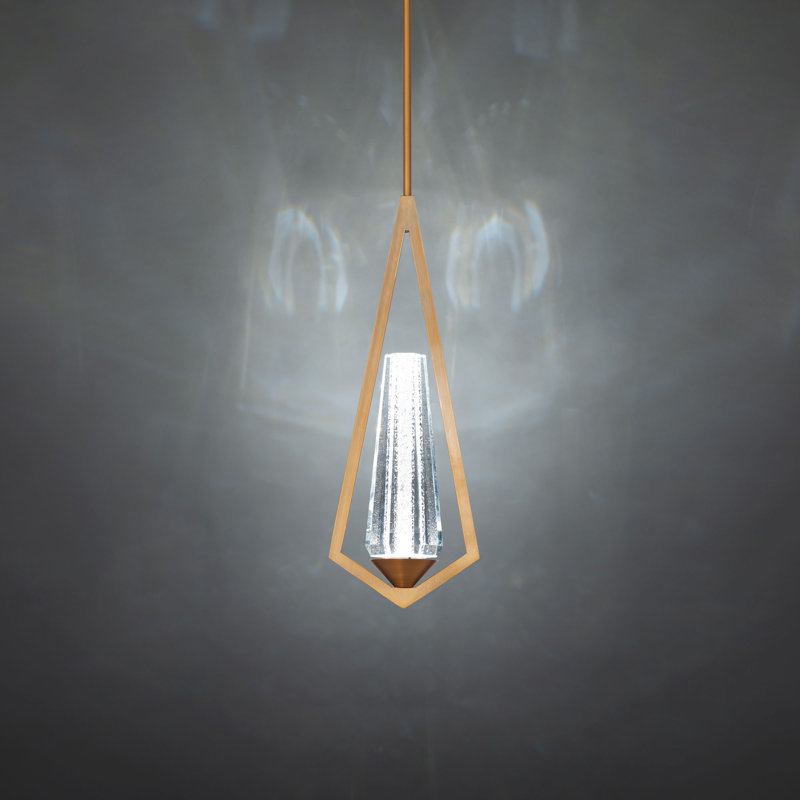 Devotion 1 Light LED Mini Pendant, Aged Brass