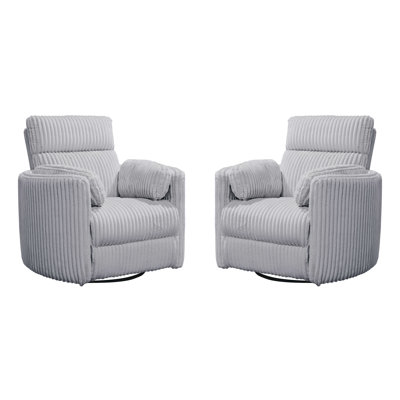 Bre 40" Wide Power Swivel Glider Recliner Two Pack