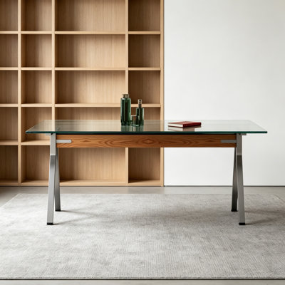 Bureau de table en verre trempé durable de conception moderne