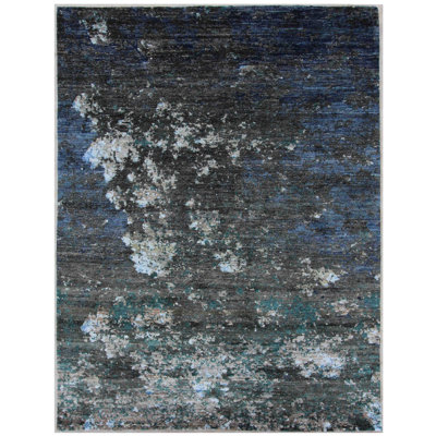 Rectangle 178 cm x 236 cm Geometric Hand Knotted Area Rug