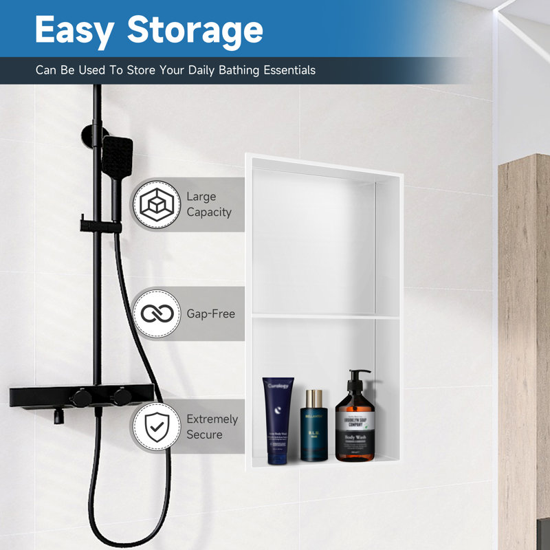 8 po X P 24 po H x 4 po Niche de salle de bain D, Blanc