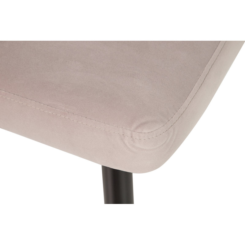 111.76cm H Velvet Upholstered Side Chair, Grey/Black