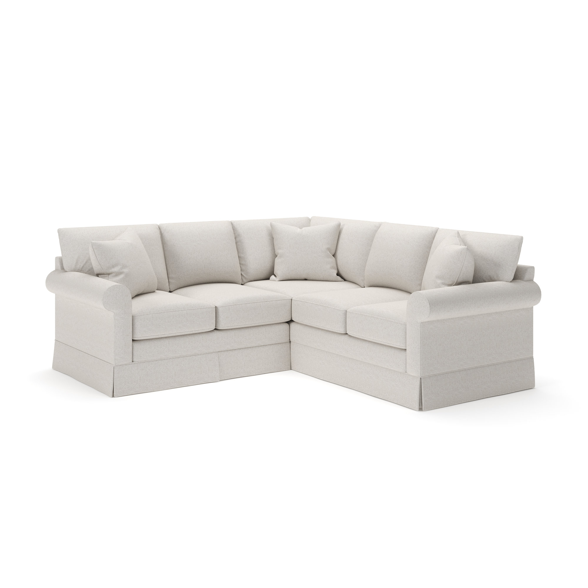 Friedman Upholstered L-Sectional, Macarena Light Gray Canvas