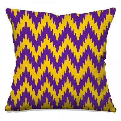 Purple Yellow Chevron Double Sided Throw Pillows