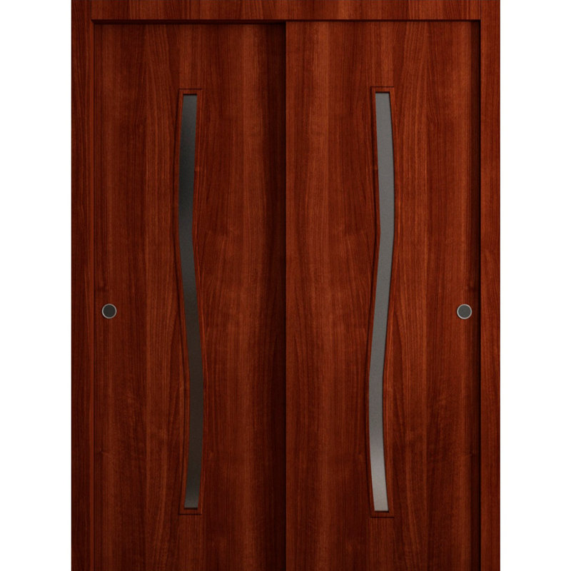 Portes coulissantes de contournement de placard - ESSENTIAL 8002 - Ensemble de quincaillerie Rails - Portes de garde-robe de chambre en bois massif