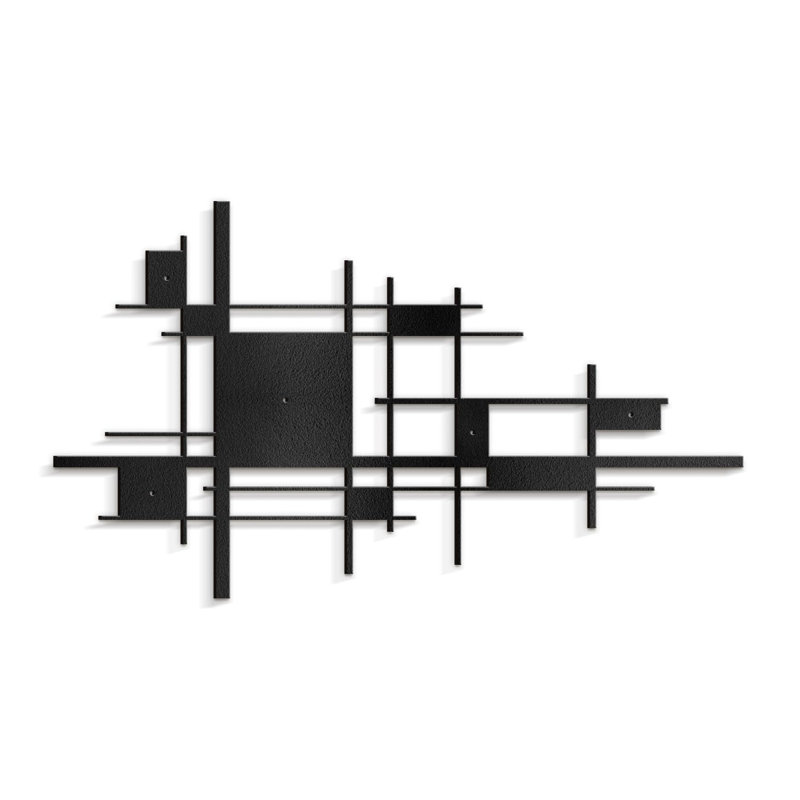 Wall Decor Metal, 18" H x 36" W x 0.05" D, Black