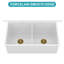 Évier de cuisine à double cuve en porcelaine réfractaire à double cuve encastrable 32 po x 19 po x 10 po