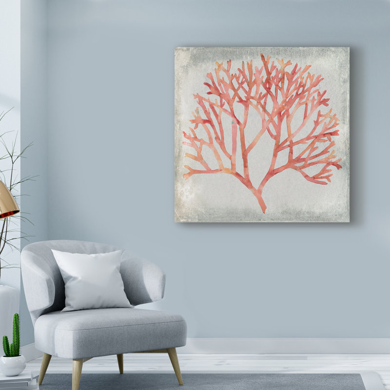 «Watercolor Coral IV» par Megan Meagher, reproduction sur toile, H 14 po x l 14 po x P 2 po