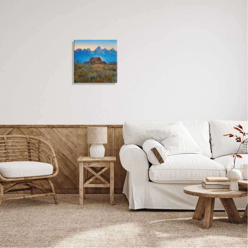 Coucher de soleil audacieux bleu, Plaque murale, L 17 po x H 17 po