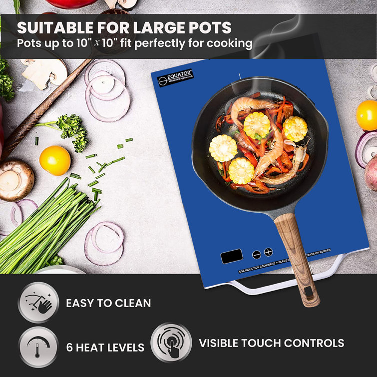 SUNAVO 1500W Hot Plates for Cooking, Electric Single Burner with Handles, 6  Power Levels Stainless Steel Hot Plate for Kitchen Camping RV and More