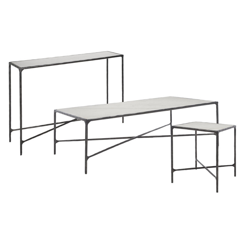 Ensemble de tables basses 3 pièces Evelynn, Noir, gris