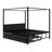 Emenie Queen Size Metal Canopy Platform Bed with Twin Size Trundle and 3 Drawers-1083768284