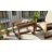 Square Solid Wood Cedar Coffee Table with Slat Top for Outdoor, Patio