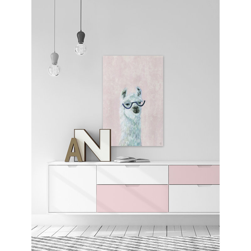 « Posh Llama II » (lama chic), reproduction imprimée sur toile tendue, H 12 po x l 8 po x P 1,5 po, Toile tendue