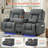 Power Reclining Sofa With Heat And Massage, Bluetooth Speakers And LED Lights, 3 Seater Dual Recliner Sofa With USB Ports And Cup Holders-1773963160
