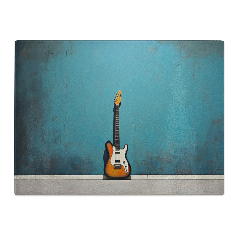 Guitar Minimalism  Glass Chopping Board