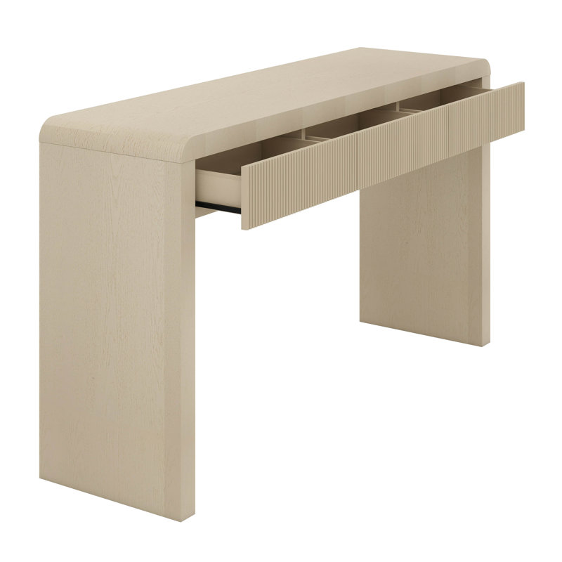 Console pour vestibule, table de vestibule avec 3 tiroirs cannelés, table de couloir avec pieds réglables, table derrière le canapé